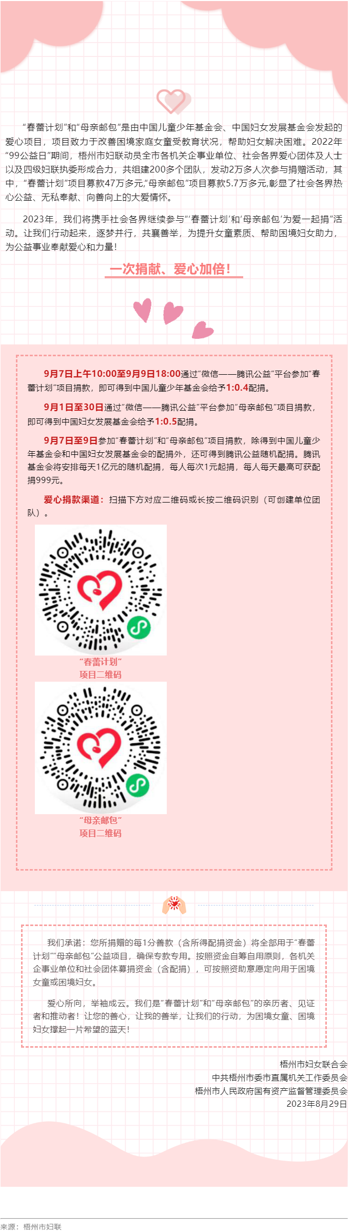 為愛(ài)一起捐——2023年“99公益日”助力 “春蕾計(jì)劃”“母親郵包”項(xiàng)目倡議書.png